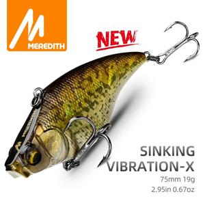 MEREDITH VIBRATION-X VIB 75mm 19g Wobblers 낚시 태클 낚시는 전체 깊이 인공 액세서리를위한 진동 미끼를 미끼