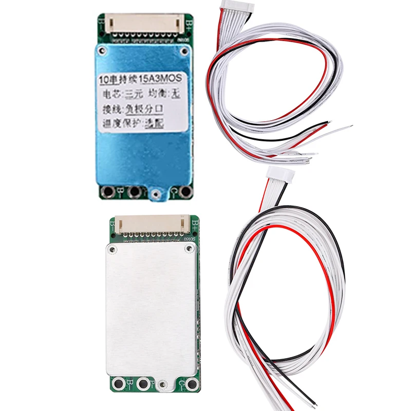 BMS 10S 36V 15A 공통/분할 포트 리튬 이온 리튬 폴리머 18650 리튬 배터리 보호 보드 단락 보호