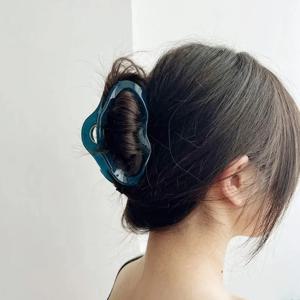 우아한 구름 속이 빈 머리 발톱 클립 여자 여자 젤리 아크릴 헤어 클램프 플라스틱 머리핀 바레트 헤어 액세서리