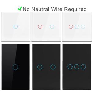 EU US 벽 터치 스위치 크리스탈 강화 유리 패널 조명 스위치 1/2/3 갱 1방향 LED 표시등 센서 전기 버튼