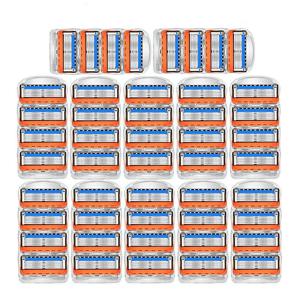 남성용 수동 면도기 5겹 블레이드 남성용 면도 스테인레스 스틸 블레이드 슈트 Fusion5용