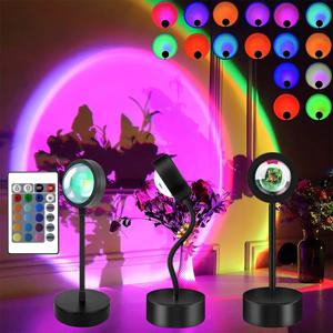 일몰 램프 야간 조명 멀티 컬러 일몰 프로젝터 스마트 라이프 원격 분위기 파티 Led 조명 룸 장식 사진 선물