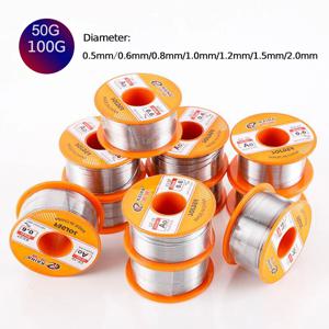 50/100g 0.5mm-2mm 무 세척 로진 코어 솔더 주석 와이어 릴 63/37 CF-10, 전기 DIY 용접을 위한 2% 플럭스 및 낮은 융점 포함