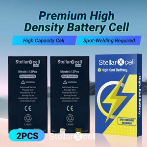 StellarXcell 아이폰 XS 14 프로 맥스 13 프로 맥스 XR 11 ,11 프로, 13 프로 맥스, 14 프로용, 플렉스 없는 대용량 배터리 셀, 2 개