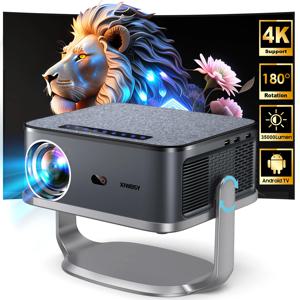 XIWBSY 35000루멘 안드로이드 12 프로젝터 Bluetooth5.2 자동 초점 스마트 LED 프로젝터 4K 휴대용 3D 홈 시어터 시네마 IPTV 비머