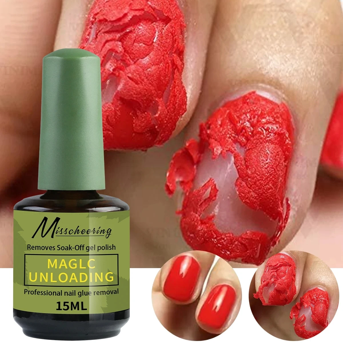 15ml 네일 폴리쉬 리무버, 3-5분 안에 쉽게 빠르게 제거되는 세미 퍼머넌트 소크 오프 UV 젤 폴리쉬, 버스트 젤&네일오일
