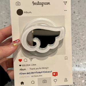 Magsafe Griptok 홀더에 대 한 한국어 귀여운 3D 날개 메이크업 거울 아이폰 16 소녀 브래킷에 대 한 전화 손가락 반지 스탠드 지원