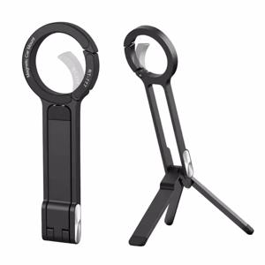 금속 전화 삼각대 Carabiner-Mounted For iPhone 16 15 14 13 휴대용 양면 자기 삼각대 데스크 마운트 전화 핸들 홀더