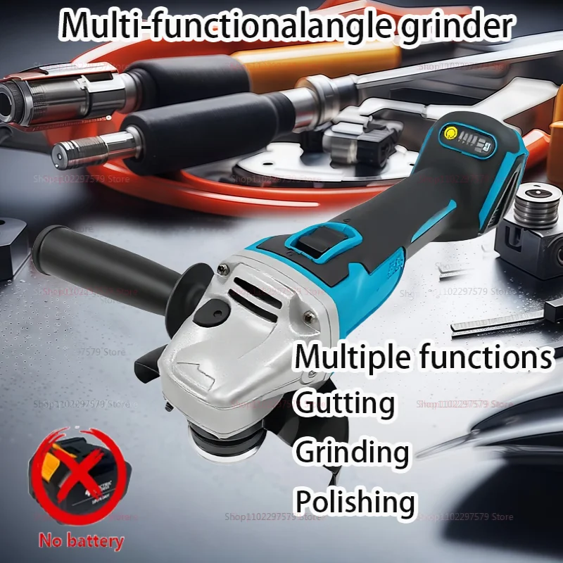 125mm 8500RPM 무선 블루 앵글 그라인더 폴리싱 머신 드라이브, 마키타 배터리 핀용 금속 연삭 및 광택 작업에 적합
