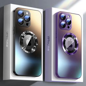 iPhone 16 Pro Max 15 14 13 12 11 카메라 보호 충격 방지 무선 충전 커버 용 Magsafe 케이스 용 고급 매트 마그네틱