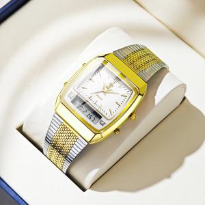 LIEBIG 럭셔리 디지털 쿼츠 시계 남성 여성 패션 캐주얼 듀얼 디스플레이 시간 스포츠 주 3Bar 방수 손목 시계