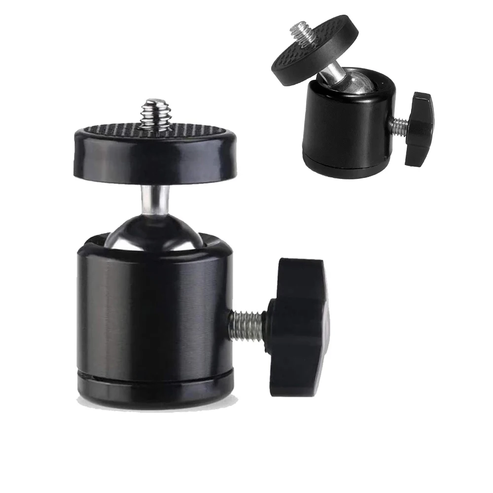 핫슈 1/4 나사 구멍 삼각대 마운트 카메라 헤드 어댑터 볼 헤드 잠금 장치 DSLR DV 카메라 용 LED 라이트 플래시 브래킷 홀더