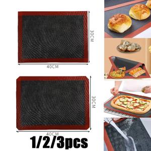 2pcs 비 스틱 천공 된 실리콘 베이킹 매트-마카롱 쿠키 용 오븐 시트 라이너 과자-베이커리 Bakeware 야외 베이킹 도구