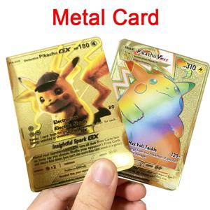 새로운 피카추 DIY 골든 포켓몬 금속 카드 Arceus Charizard Iron Vmax Vstar 메가 Pokmo 편지 어린이 선물 게임 컬렉션 카드