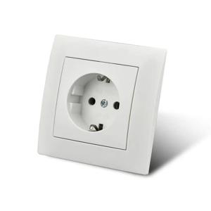 WESA 전원 소켓 16A EU 표준 전기 콘센트 표준 접지 벽 소켓 플러그 86mm*86mm 흰색 난연성 플라스틱