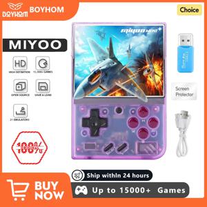 MIYOO 미니 플러스 휴대용 레트로 핸드헬드 게임 콘솔, V2 미니 + 3.5 인치 IPS 화면 내장 와이파이 비디오 게임 콘솔, 리눅스 시스템