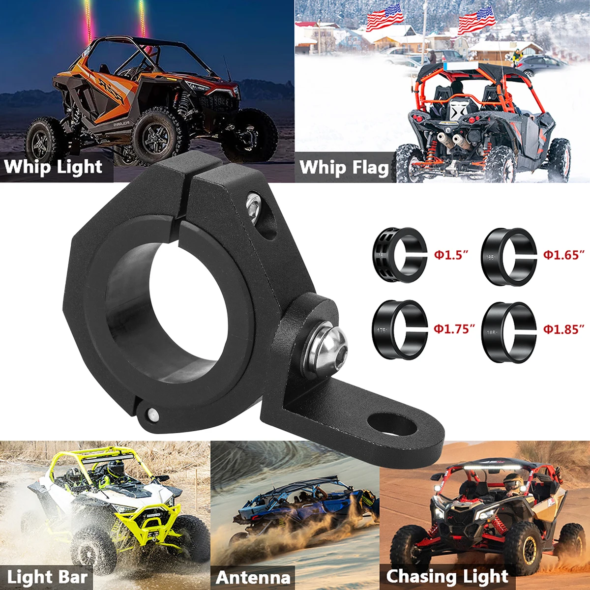 UTV ATV 휩 라이트 플래그 마운트 브래킷 지원 스텐트 1.5 