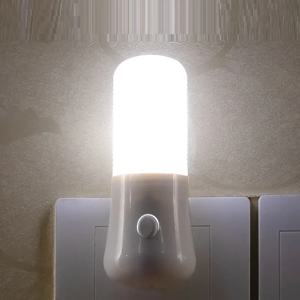 LED 무드등 화이트 EU/US 푸시 버튼 스위치 벽면 소켓 램프 침실 침대 옆 램프 아기 방 복도 홈 데코 야간 조명
