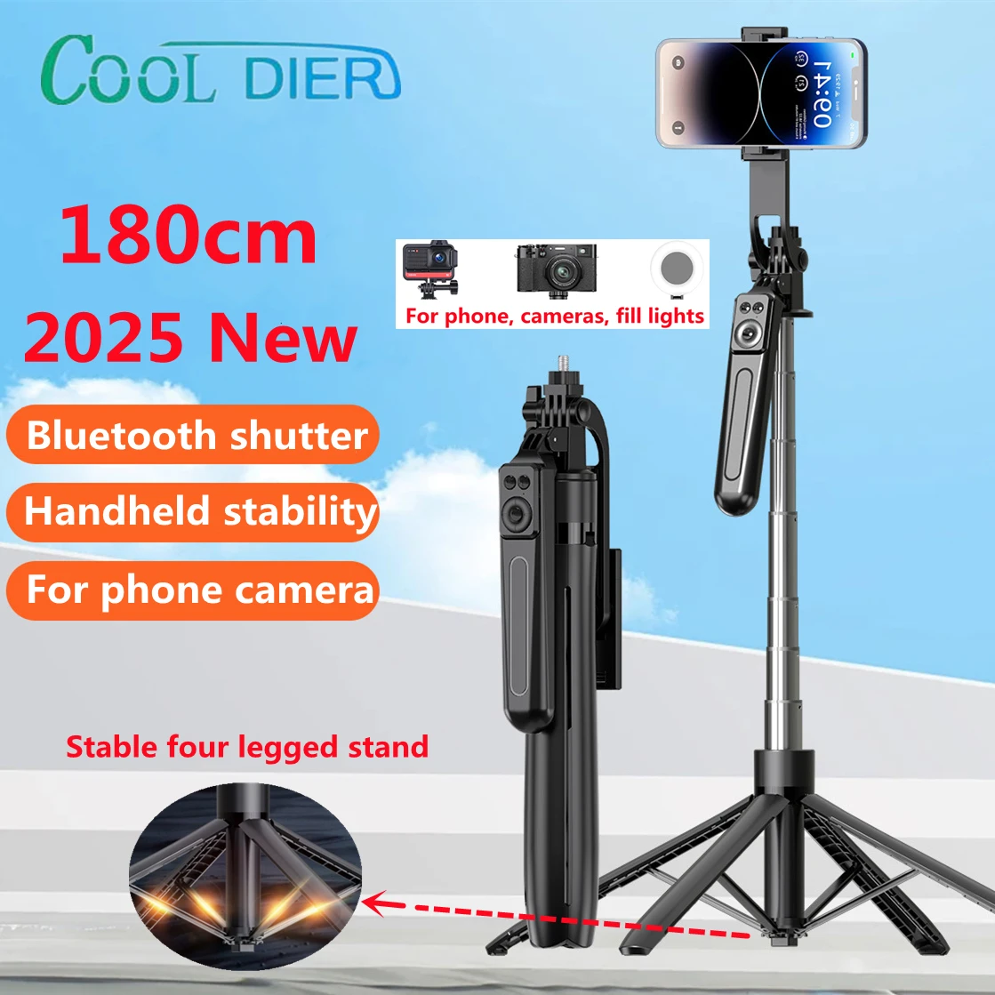 COOL DIER 스마트폰 카메라용 새 삼각대, 블루투스 셔터가 있는 삼각대 스탠드, 전화 홀더가 있는 무선 셀카봉 브래킷