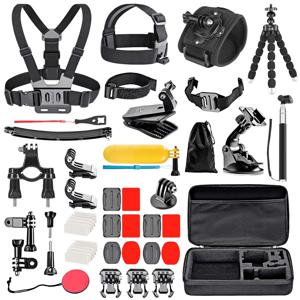 GoPro 13/12/11, DJI Action 5/4, Insta360 Ace - 360용 Pro 50-in-1 어드벤처 키트 °   자전거/헬멧/가슴 마운트 및 방수 케이스