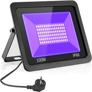 395nm UV 홍수 빛 30W 50W 100W 야외 투광 조명 자외선 형광 무대 램프 IP66 방수 85V-240V 디스코 파티
