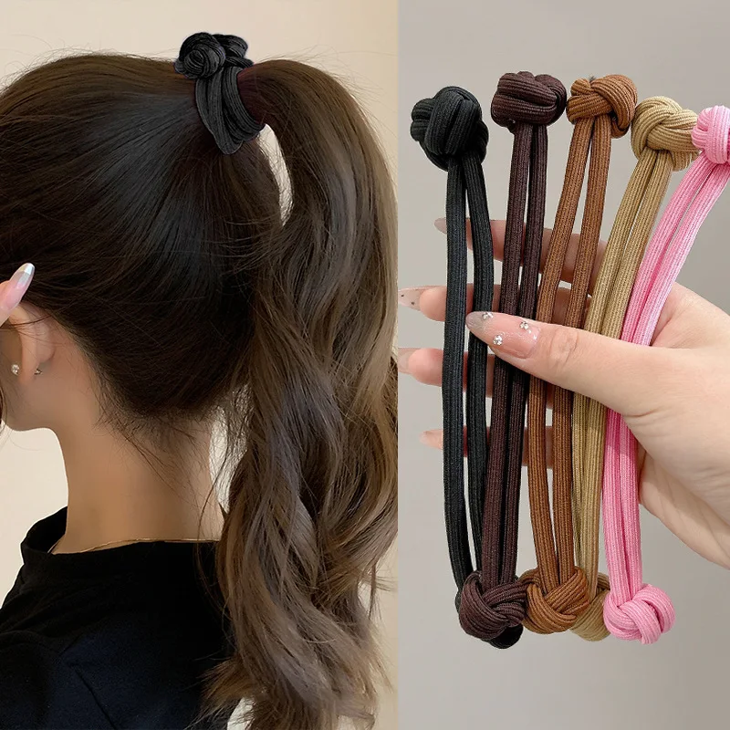 여성을위한 단순 스트레치 고무 헤어 넥타이 고탄성 패션 소녀 머리 로프 Scrunchie 헤어 액세서리