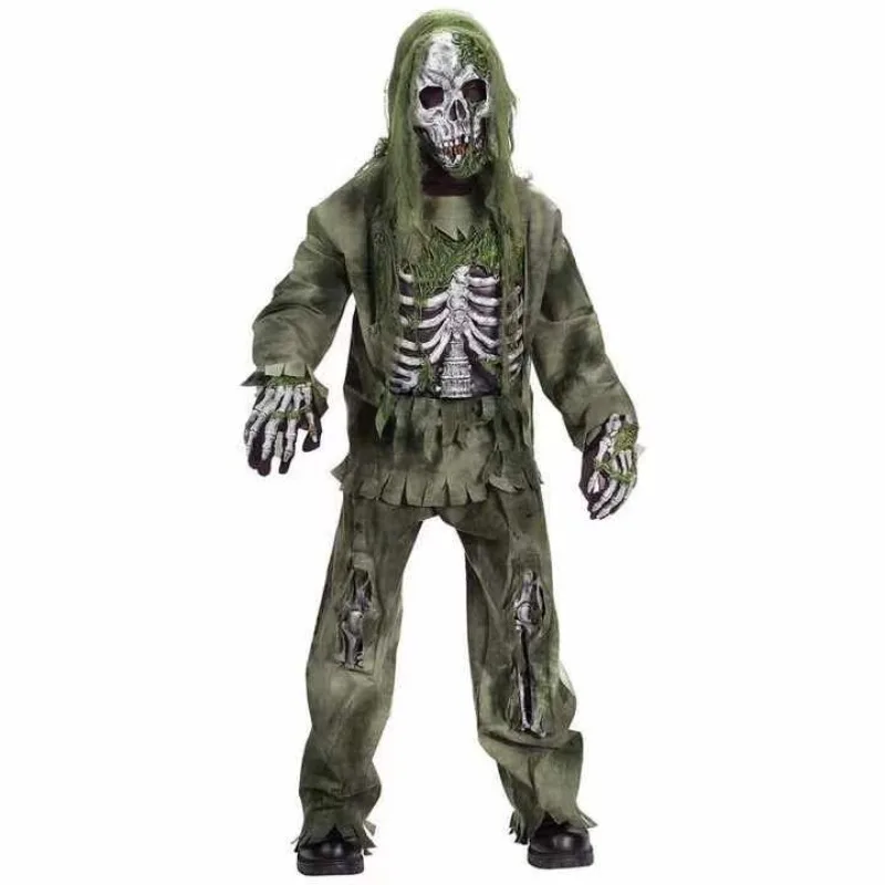 어린이를위한 창조 좀비 의상 성인 무서운 해골 살아있는 죽은 좀비 의상 할로윈 Spooktacular을위한 괴물 의상