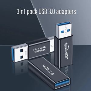 3가지 유형의 USB 3.0 어댑터 키트, USB 3.0 암-암 및 수-수, 고속 변환 확장 커플러 커넥터