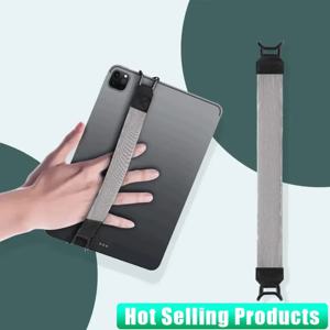 iPad 9.7 10.5 인치 용 태블릿 스탠드 홀더 iPad/Xiaomi/Samsung 용 일반 핸드 스트랩 가죽 핸들 그립 보안 핸드 스트랩