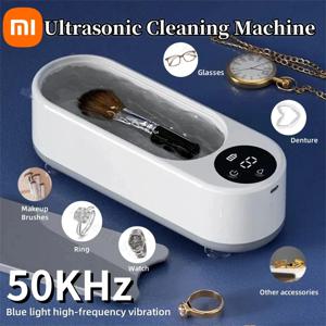 샤오미 초음파 세척기 50KHZ 450ml USB 휴대용 딥 클린 주얼리 반지 안경 메이크업 브러쉬 가정 및 여행용 조용한 디자인