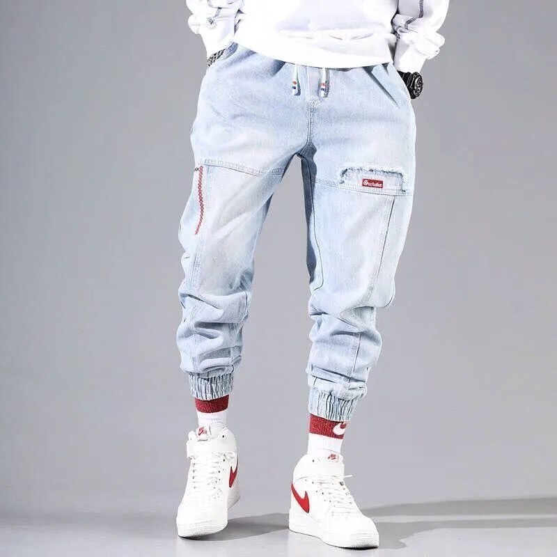 2025 새로운 streetwear 힙합 카고 바지 남성 청바지 가을과 봄 남성 의류의 탄성 하룬 조깅