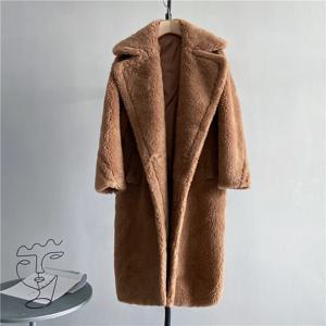 겨울 자켓 여성 롱 코트 양모 짠 직물 두꺼운 따뜻한 겉옷 특대 패션 streetwear 테디 베어 코트