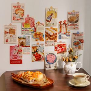 Ins 빈티지 빵 오래된 신문 엽서 귀여운 사진 소품 방 배경 벽 Diy 장식 카드 30 시트 무료 스티커