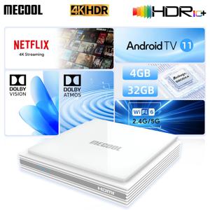 MECOOL KM2 플러스 디럭스 안드로이드 TV 박스, 넷플릭스 4K 인증, 돌비 애트모스, 돌비 비전 4 + 32G, 와이파이 6, 1000M LAN 포트 미디어 플레이어