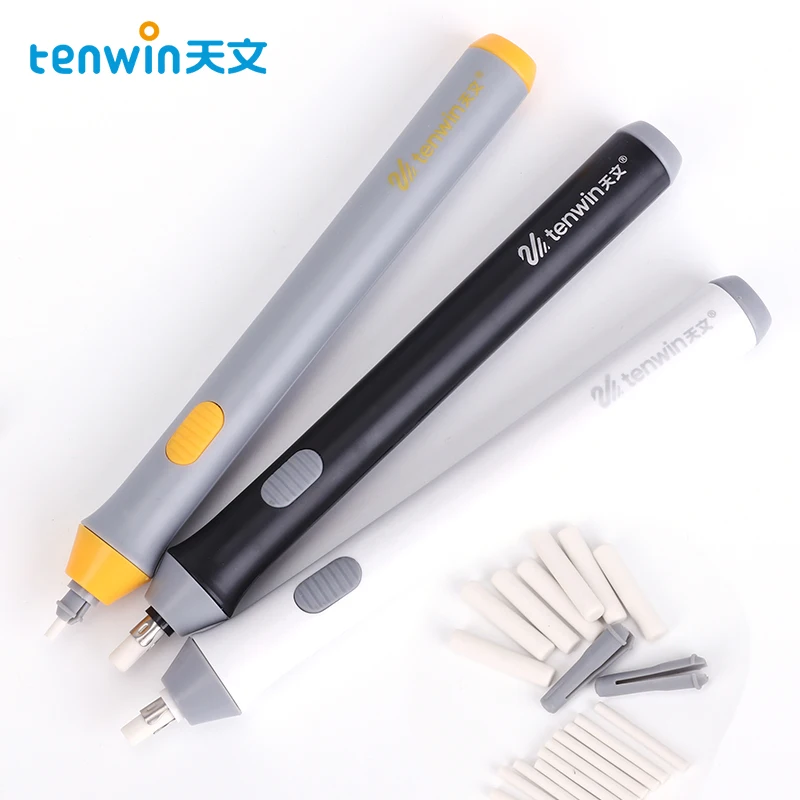 Tenwin 조정 가능한 전기 고무 지우개 (고무 리필 포함) 스케치 드로잉 지우기 학교 문구 용품 용 배터리 전원