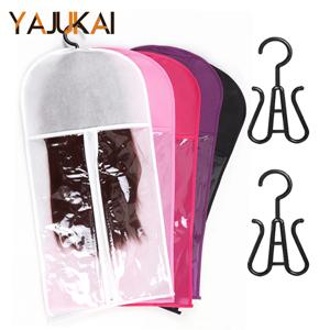 플라스틱 홀더 헤어 포장 가방과 머리 확장 저장 가방에 대 한 옷걸이와 안티 먼지 헤어 패키지 가발 가방