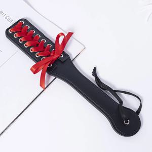 PU 가죽 패들, 채찍 가죽 스팽킹 플로거 역할 놀이, 승마 말 훈련 크롭 승마 박쥐, 32cm