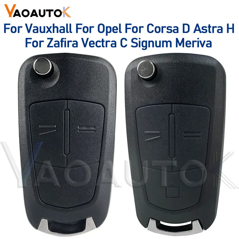 KEYYOU 리모트 키 폴딩 케이스 (Vauxhall, Opel Corsa D, Astra H, Zafira, Vectra C, Signum, Meriva 2/3버튼 호환)