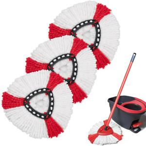 Vileda Turbo 2-in-1용 극세사 걸레, Vileda Turbo Spin Mops용 걸레 헤드 Easy Wringing 2-in-1, 모든 바닥 유형용 스핀 걸레
