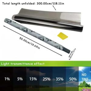3Mx50CM VLT 검은 자동차 창 포일 착색 필름 홈 창 유리 태양 UV 보호기 스티커 필름 진주 면화 스틱 상자 PAC