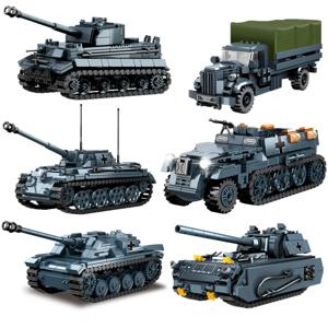 WW2 군대 군인 제 2 차 세계 대전 탱크 장갑 차량 모델 조립 빌딩 블록 벽돌 어린이 DIY 장난감 선물