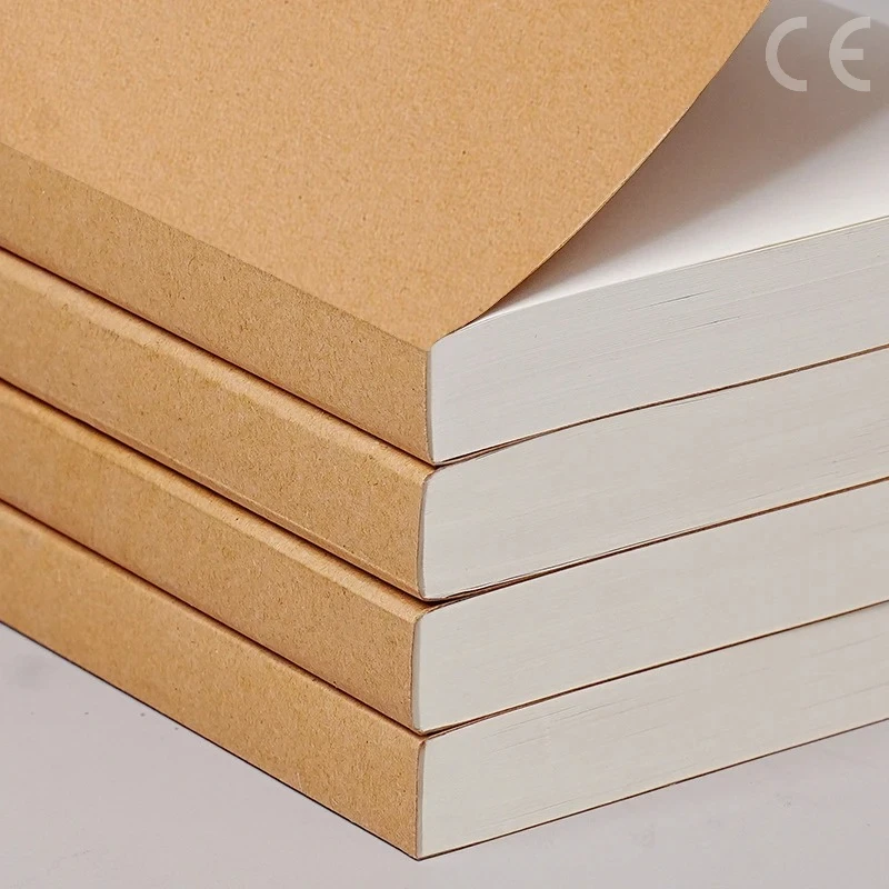 A5/B5 노트북 두꺼운 100 및 200 시트/책, 크래프트 DIY 커버, 빈 저널, 초안 도서, 사무실 학습 문구 CS-076