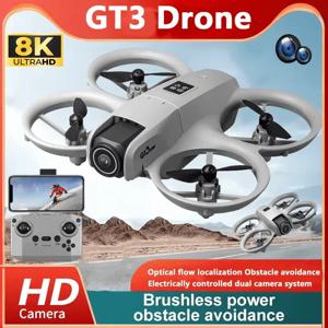 LED 접이식 드론 GPS 8K HD 듀얼 카메라 브러시리스 모터 지능형 장애물 회피 쿼드콥터 드론 RC 장난감 선물