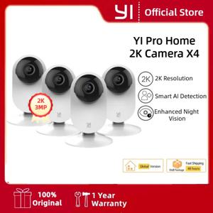 YI 4pc 2K 홈 프로 카메라 3MP Wi-Fi IP 보안 감시 스마트 시스템(iOS, Android의 야간 투시경 베이비 모니터 포함)