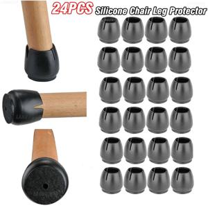 24Pcs 실리콘 테이블 의자 다리 매트 펠트 미끄럼 방지 바닥 책상 고무 피트 패드 보호 하단 커버 캡 Woodfloor Protector
