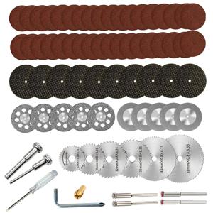 63/71pcs 미니 커팅 디스크 키트 HSS 원형 톱 블레이드 다이아몬드 유리 섬유 수지 Dremel 로타리 도구 용 휠 절단
