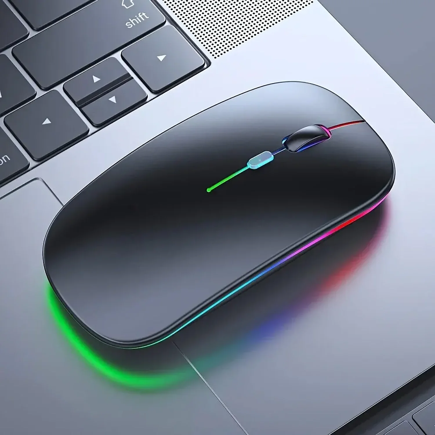 2025년형 무선 게이밍 마우스, 백라이트 USB 호환 RGB 충전식 무소음 인체공학적 노트북 PC용 마우스