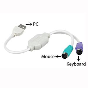 OULLX USB 남성-듀얼 PS2 여성 케이블 어댑터 변환기 USB-두 개의 PS/2 마우스, 키보드, 컴퓨터 케이블 등