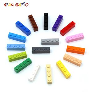 50PCS DIY 빌딩 블록 두꺼운 피규어 벽돌 1x4 도트 교육 크리 에이 티브 크기 어린이를위한 브랜드 장난감과 호환 가능 3010