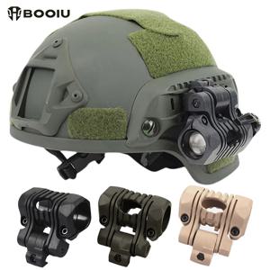 BOOIU 전술 헬멧 손전등 마운트 홀더 25mm 멀티 앵글 손전등 클립 빠른 헬멧 어댑터 액세서리 헤드 라이트 홀더